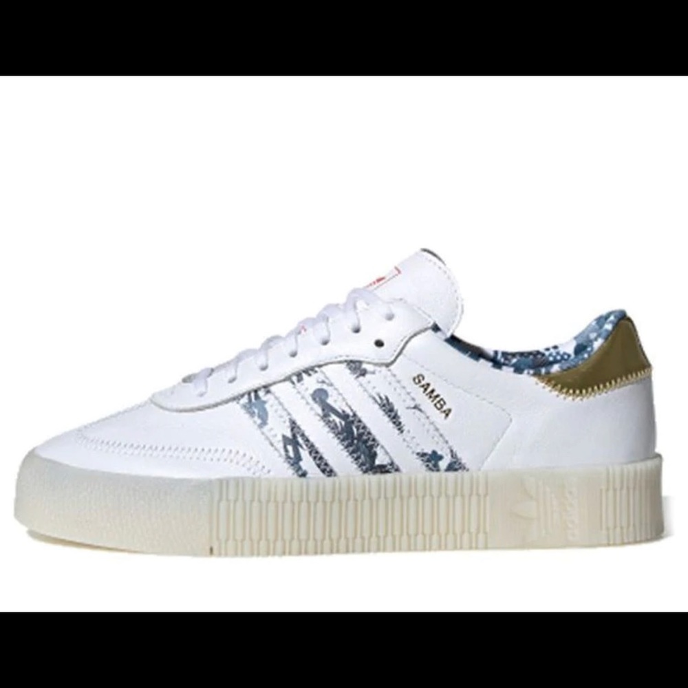 Women’s Adidas Samba Rose White with Gold Sneakers FW5345